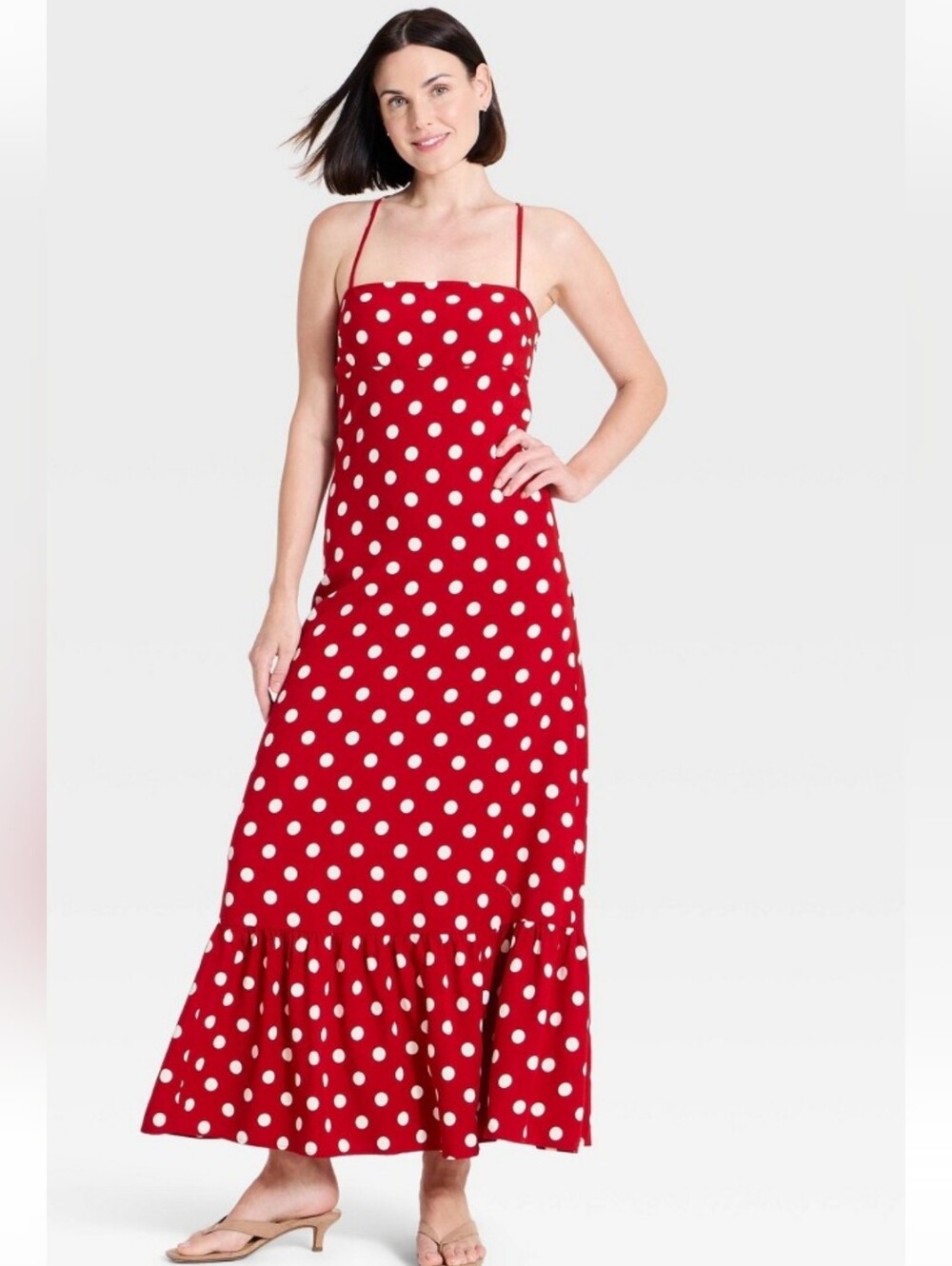 NWT A New Day Open Back Polka Dotted Maxi Dress- Large